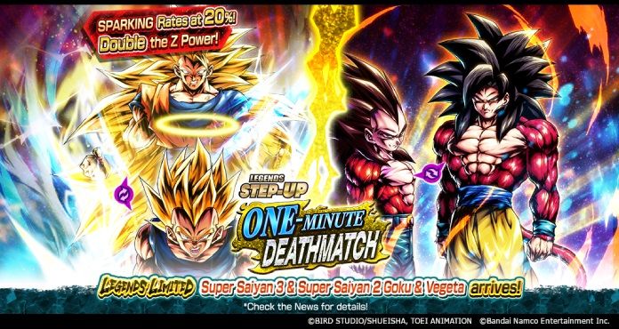 ¡ Dragon Ball Legends lanza LL Super Saiyan 3 y Super Saiyan 2 Goku y Vegeta! New Summon LEGENDS STEP-UP - PARTIDA A MUERTE DE UN MINUTO - ¡Ya disponible!